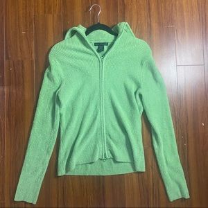 Sarah Spencer Sweater Medium Mint Green turtle neck zip up